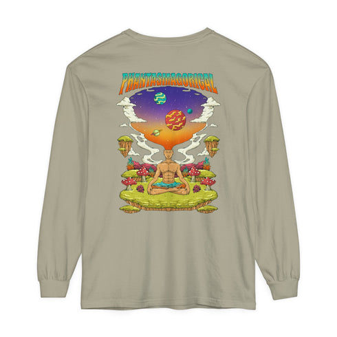 Namaste - Unisex (Back design) - Garment-dyed Long Sleeve T-Shirt